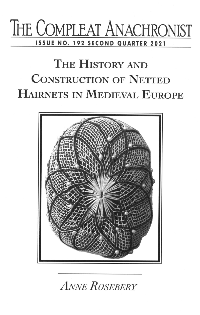Product Description: Hairnets originated due to practical needs and, as with much fashion, transitioned throughout Europe into a more decorative role as time progressed. This Compleat Anachronist focuses on the history and use of netted hairnets in Western Europe, including Scandinavia, from 1000 to 1600 CE. Using both artwork and extant hairnets from those centuries, such nets are examined in terms of materials, mesh sizes, and overall net sizes, along with decorations, colors, and edgings used. Close-up images collected in one place allow readers to see details in numerous nets.</br> 192. The History & Construction of Netted Hairnets