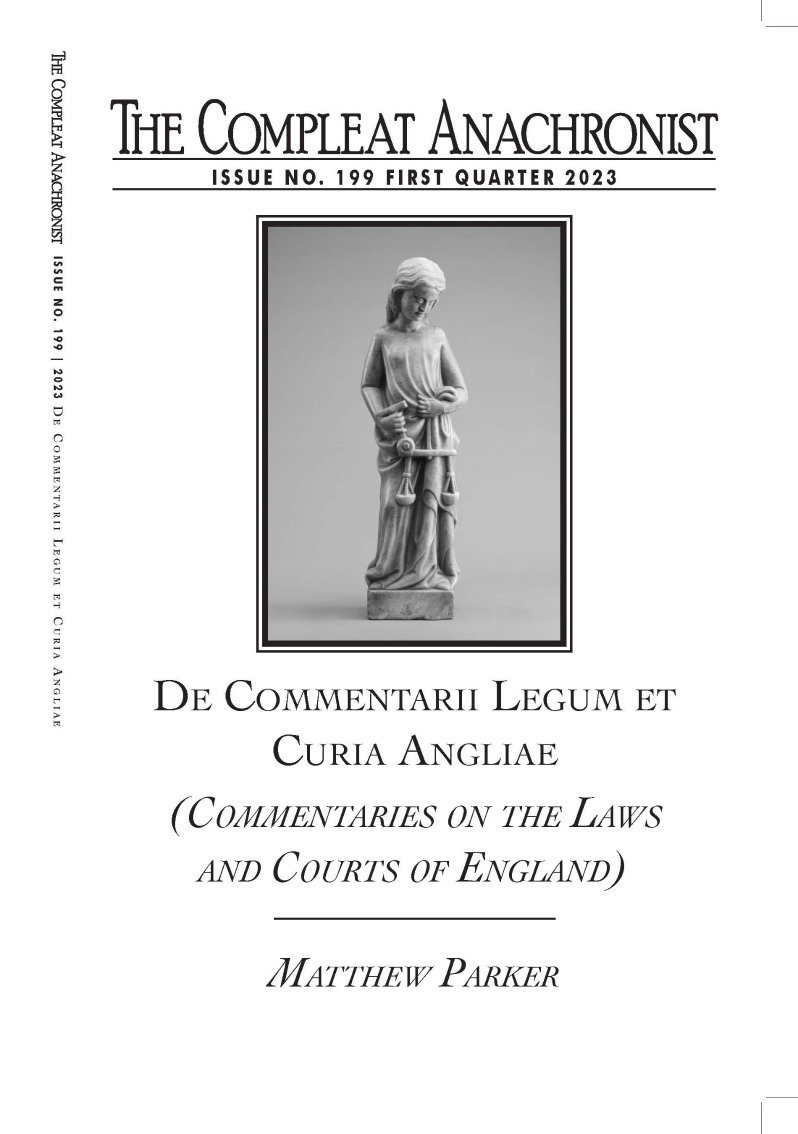 Product Description: Written by a21st-century lawyer, theDe Commentarii Legum et Curia Angliae(Commentaries on the Laws and Courts of England) seriesprovides modern readers with a view on English laws and legal structures as they existed largely in and leading up to the 16th century. Civil, common, and canon law are covered, along withthe education of lawyers in Tudor England, law versus equity, peerage law, the major courts of the Tudor period, and the role of Sir Thomas More, one of the most influential 16th-century English lawyers.</br></br>This is Part 1, which is followed after byThe Compleat Anachronist 200De Commentarii Legum et Curia Angliae (Commentaries on the Laws and Courts of England).</br> 199. De Commentarii Legum et Curia Angliae, Part 1
