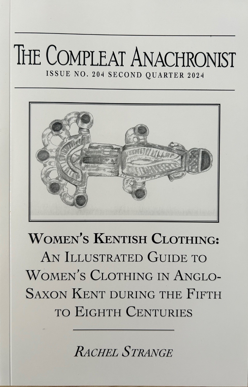 Product Description: CA 204. Women’s Kentish Clothing: An Illustrated Guide to Women’s Clothing in Anglo-Saxon Kentdelves into archaeological finds and historical evidence to discuss and illustrate the six styles of Kentish women’s garb, including how to make, embellish, and wear it.</br></br>For a few hundred years, women in Anglo-Saxon Kent (England) sported a wardrobe that was cosmopolitan and steadily evolving. Drawing on influences across the centuries from Denmark, Belgium, France, and Germany, as well as the areas and cultures that influenced those regions, Kentish women dressed themselves in luxury that was unrivaled across the Anglo-Saxon Kingdoms.</br> 204. Women’s Kentish Clothing